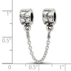 Sterling Silver Reflections Security Chain Heart Bead