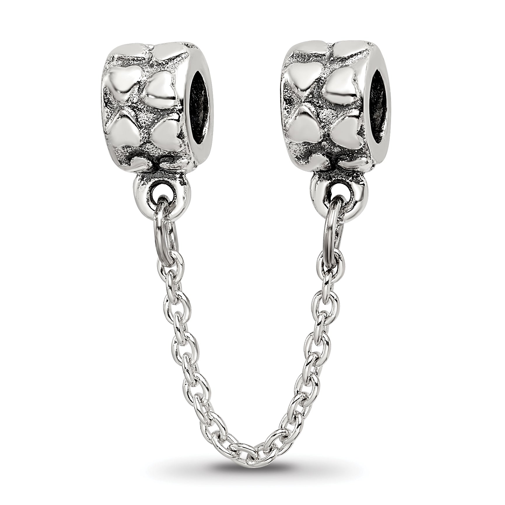 Sterling Silver Reflections Security Chain Heart Bead Main image