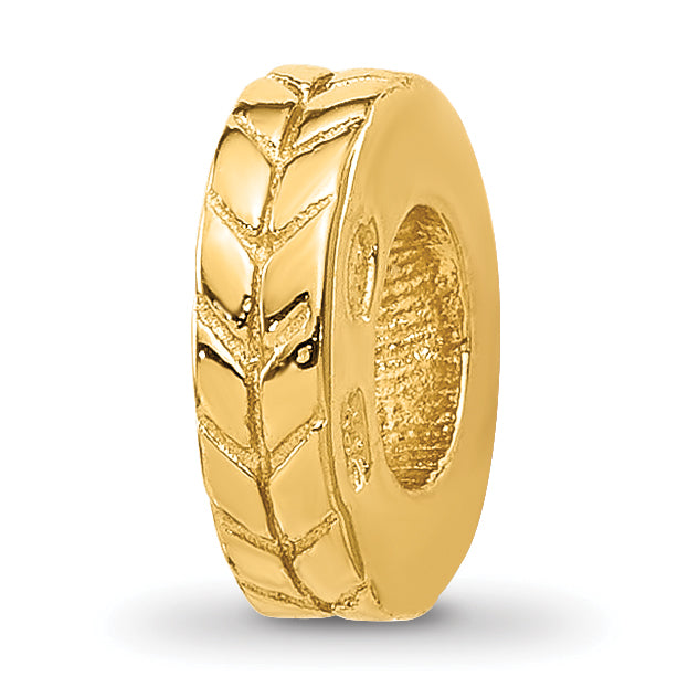 Sterling Silver Reflections Gold-plated Grooved Spacer Bead Main image