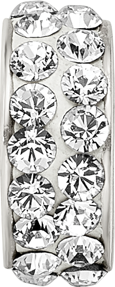 Sterling Silver Reflections April Double Row Preciosa Crystal Bead