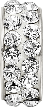 Sterling Silver Reflections April Double Row Preciosa Crystal Bead