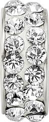 Sterling Silver Reflections April Double Row Preciosa Crystal Bead