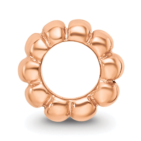 Sterling Silver Reflections Rose Gold-plated Scalloped Spacer Bead Secondary image