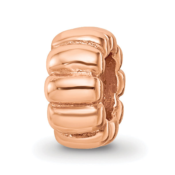 Sterling Silver Reflections Rose Gold-plated Scalloped Spacer Bead Main image