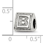 Sterling Silver Reflections Letter B Triangle Block Bead