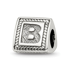 Sterling Silver Reflections Letter B Triangle Block Bead