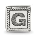 Sterling Silver Reflections Letter G Triangle Block Bead