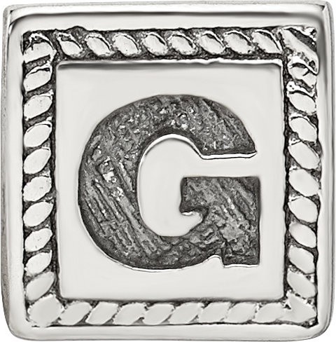 Sterling Silver Reflections Letter G Triangle Block Bead