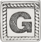 Sterling Silver Reflections Letter G Triangle Block Bead