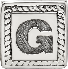 Sterling Silver Reflections Letter G Triangle Block Bead