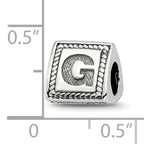 Sterling Silver Reflections Letter G Triangle Block Bead