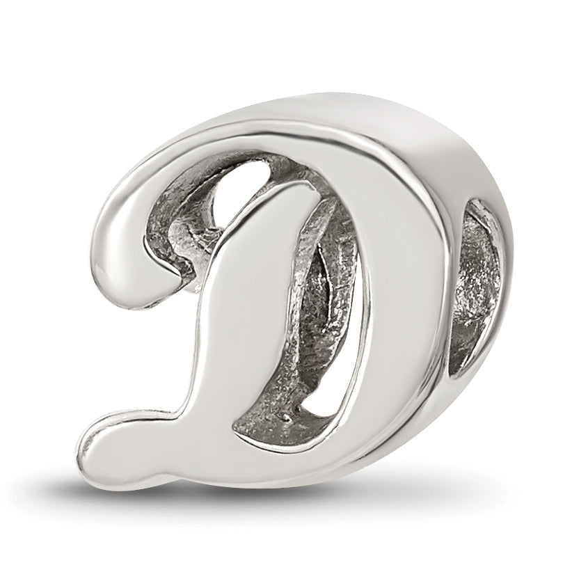 Sterling Silver Reflections Letter D Script Bead Main image