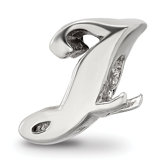 Sterling Silver Reflections Letter J Script Bead Main image