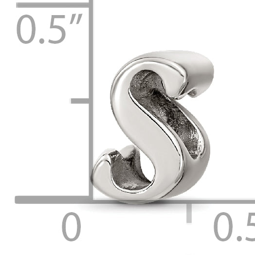 Sterling Silver Reflections Letter S Script Bead