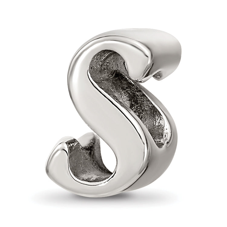 Sterling Silver Reflections Letter S Script Bead