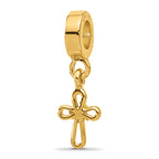 Sterling Silver Reflections Gold-plated Dove Cross Dangle Bead