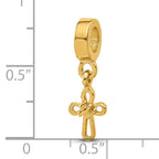 Sterling Silver Reflections Gold-plated Dove Cross Dangle Bead