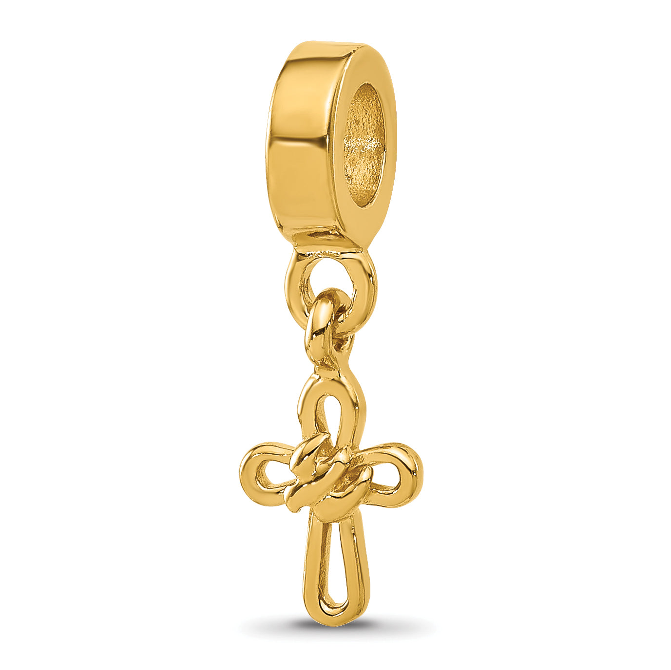 Sterling Silver Reflections Gold-plated Dove Cross Dangle Bead Main image