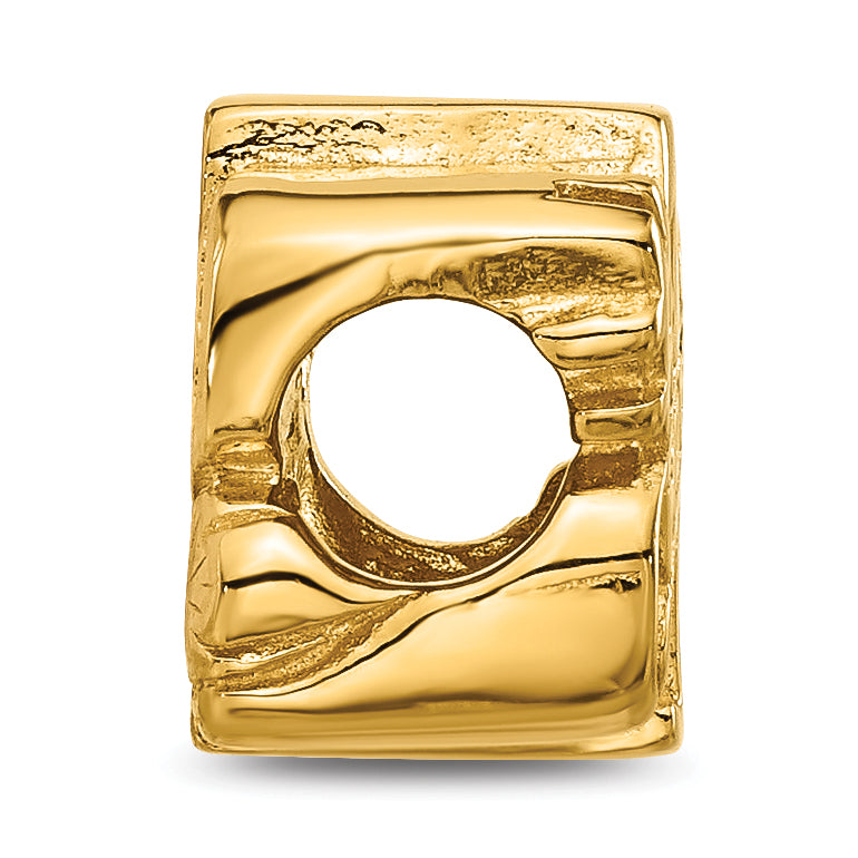 Sterling Silver Reflections Gold-plated Number 1 Mom Floral Bead