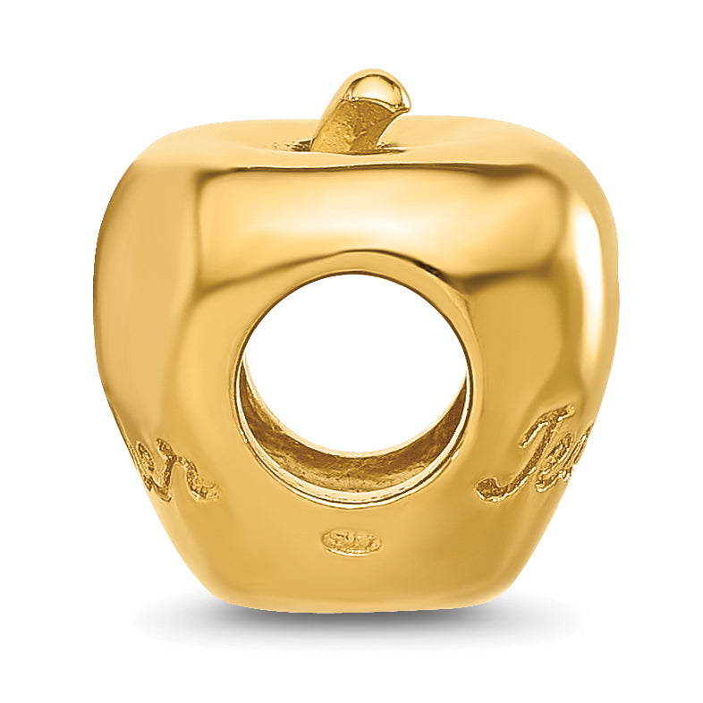 Sterling Silver Reflections Gold-plated Number 1 Teacher Apple Bead Secondary image