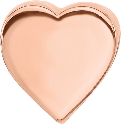 Sterling Silver Reflections Rose Gold-plated Polished Heart Bead
