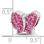 Sterling Silver Reflections Pink Preciosa Crystal Butterfly Bead