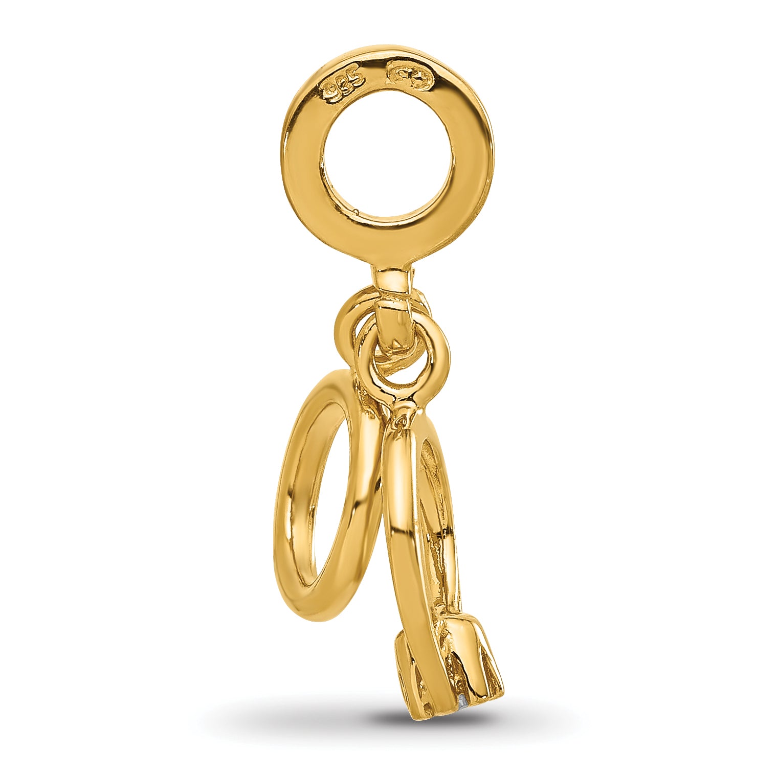 Sterling Silver Reflections Gold-plated Wedding Rings CZ Dangle Bead Secondary image