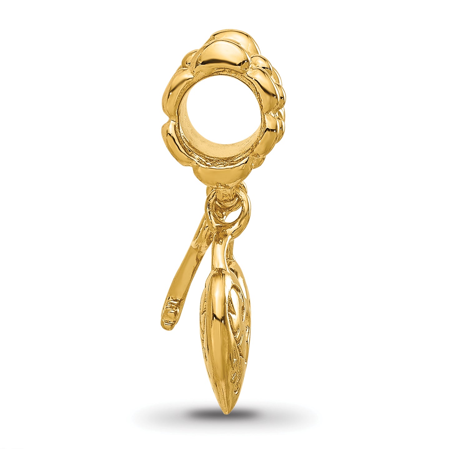 Sterling Silver Reflections Gold-plated Heart and Key Dangle Bead Secondary image