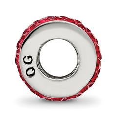 Sterling Silver Reflections Red Double Row Preciosa Crystal Bead