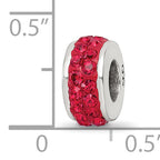 Sterling Silver Reflections Red Double Row Preciosa Crystal Bead