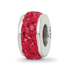 Sterling Silver Reflections Red Double Row Preciosa Crystal Bead