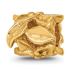 Sterling Silver Gold-plated Reflections Plumeria Floral Bead