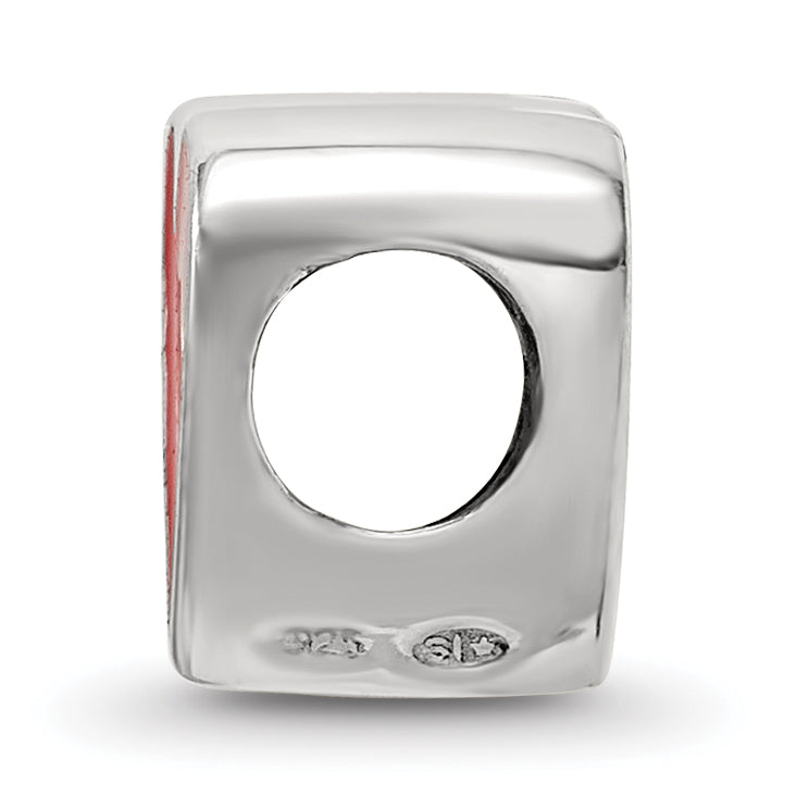 Sterling Silver Red Enameled Heart Reflections Bead Secondary image