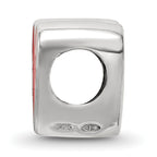 Sterling Silver Red Enameled Heart Reflections Bead