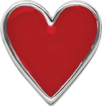 Sterling Silver Red Enameled Heart Reflections Bead
