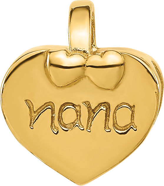 Sterling Silver Reflections Gold-plated Heart Nana Bead