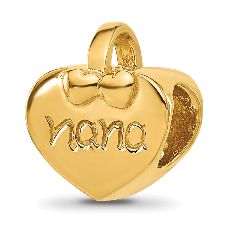 Sterling Silver Reflections Gold-plated Heart Nana Bead Main image