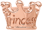 Sterling Silver Reflections Rose Gold-plated Princess Crown Kids Bead