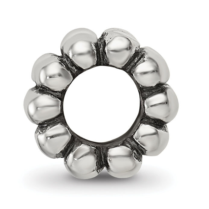 Sterling Silver 925 Polished Bali Bead with Solid Casted Design