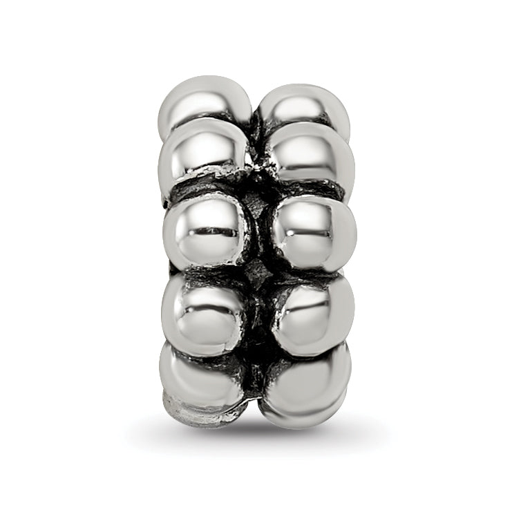 Sterling Silver 925 Polished Bali Bead with Solid Casted Design