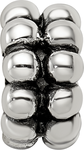 Sterling Silver 925 Polished Bali Bead with Solid Casted Design