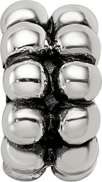 Sterling Silver 925 Polished Bali Bead with Solid Casted Design