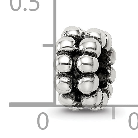 Sterling Silver 925 Polished Bali Bead with Solid Casted Design