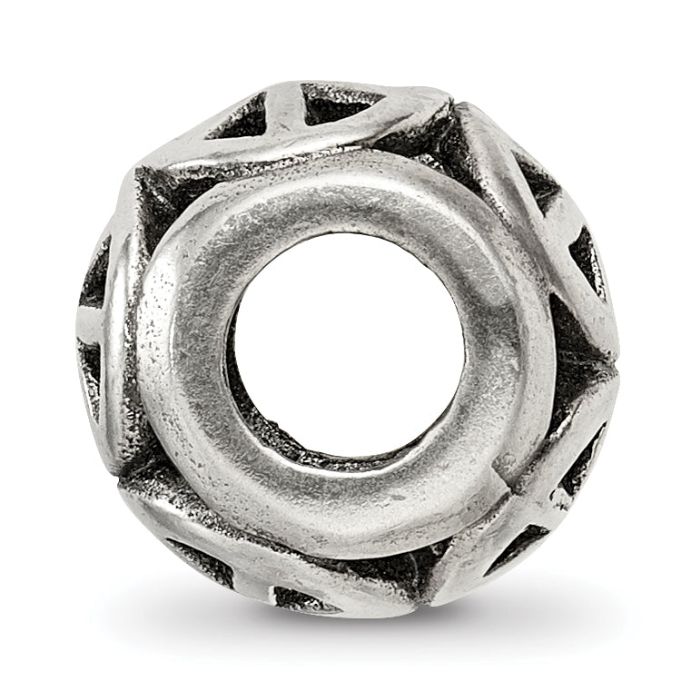 Sterling Silver Reflections Peace Sign Bead