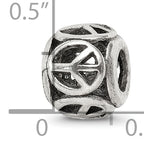 Sterling Silver Reflections Peace Sign Bead