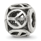 Sterling Silver Reflections Peace Sign Bead
