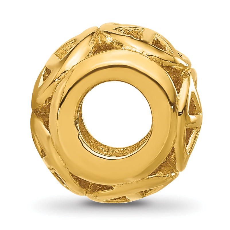 Sterling Silver Reflections Gold-plated Peace Signs Bead Secondary image
