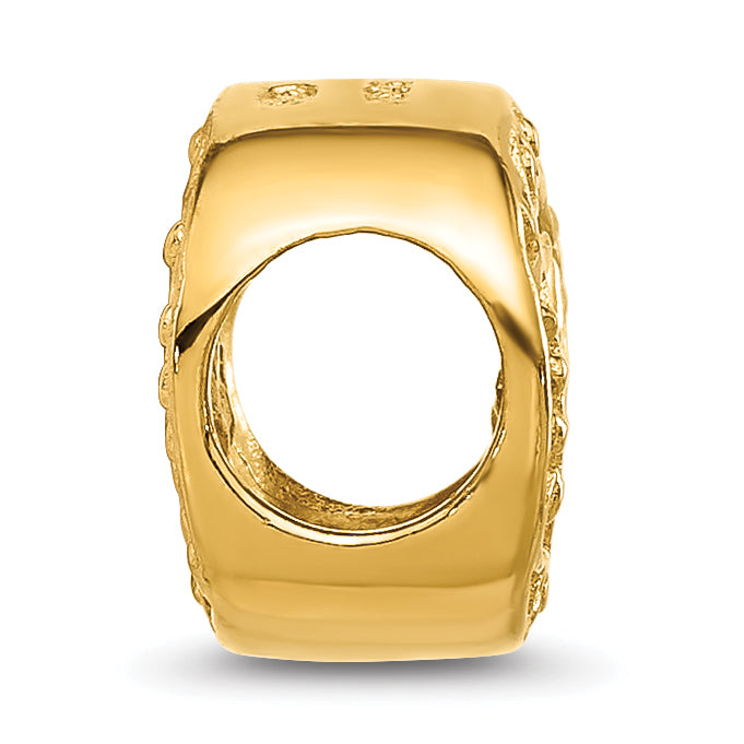 Sterling Silver Reflections Gold-plated Floral Faith Oval Bead Secondary image