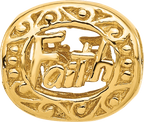 Sterling Silver Reflections Gold-plated Floral Faith Oval Bead