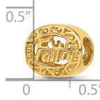 Sterling Silver Reflections Gold-plated Floral Faith Oval Bead